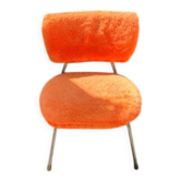 Vintage orange fur chair for children from the 70s in very good condition.