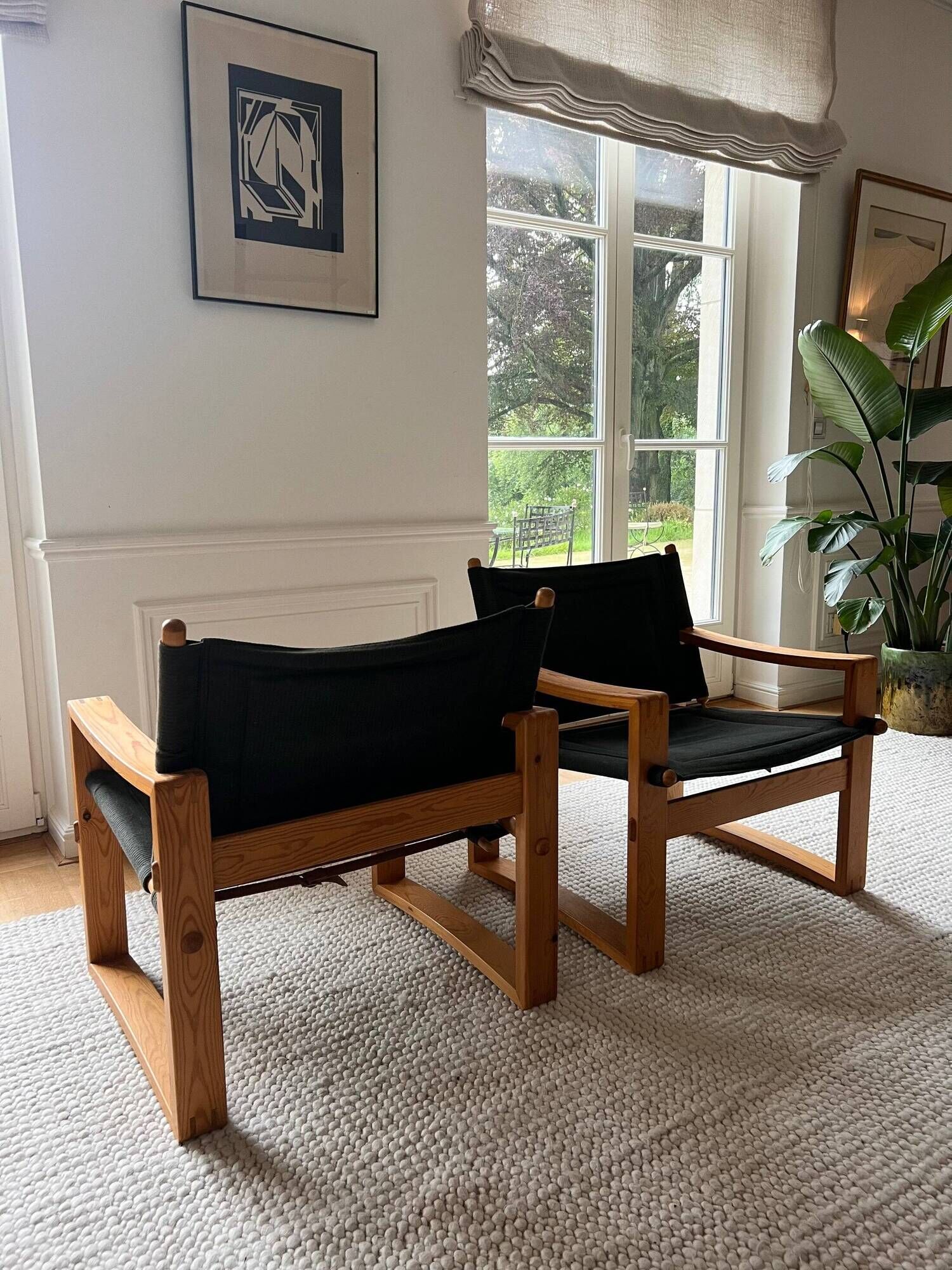 Mid Century Pair of Armchairs by Georg Jensen for Bernstorffsminde, Original Black Velvet