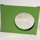 Vintage green metal wall mirror, rectangular, Mid Century decor