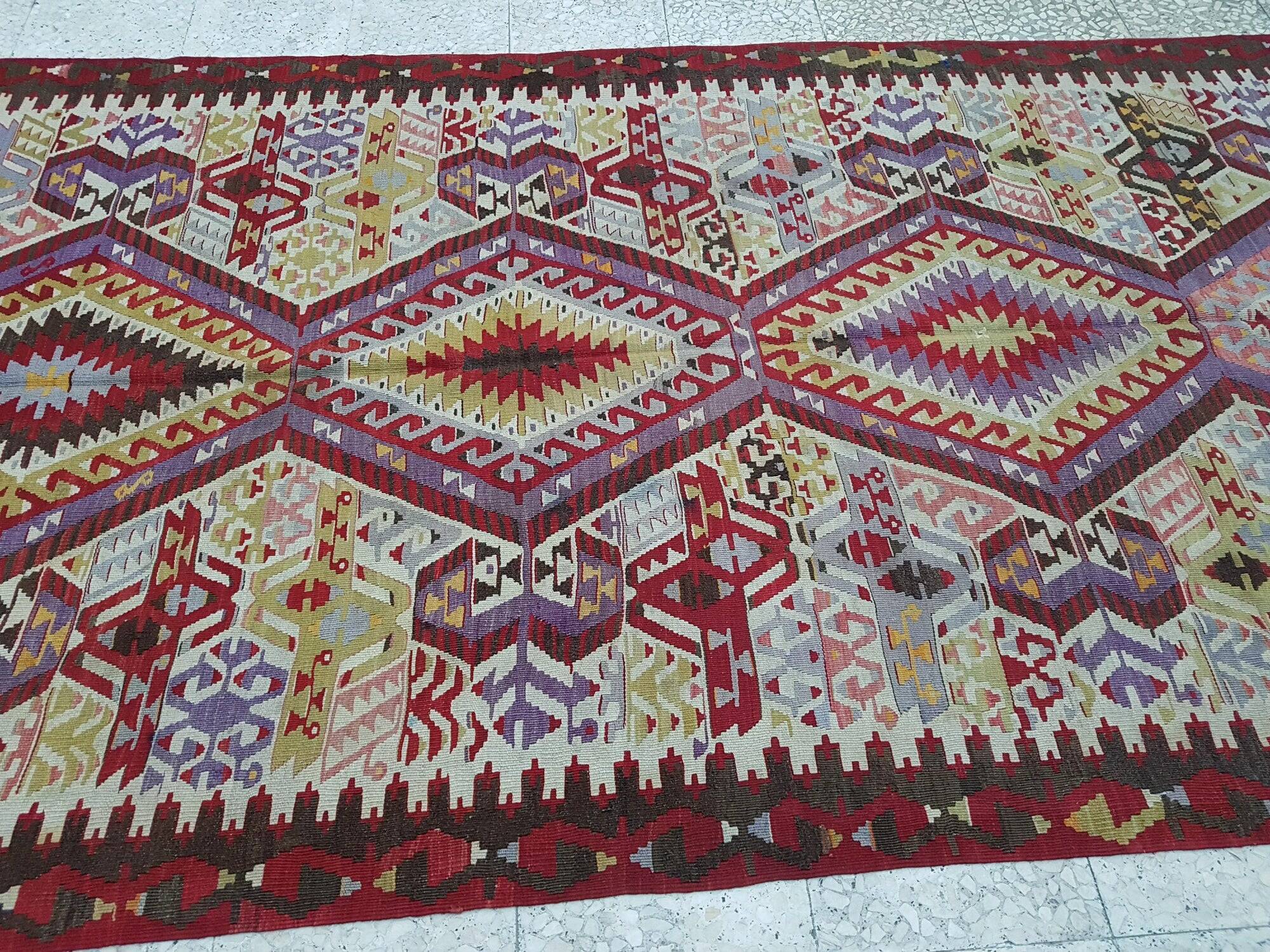 Vintage Turkish kilim, handwoven, 150x292 cm.