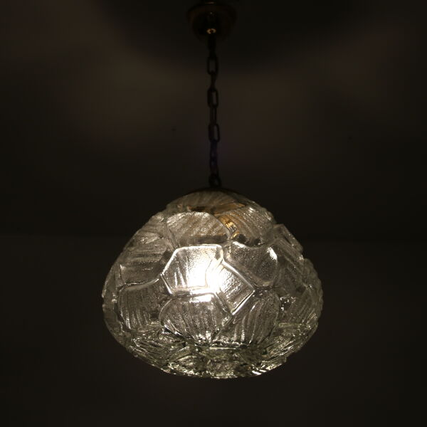 Suspension en verre pressé des années 1970
