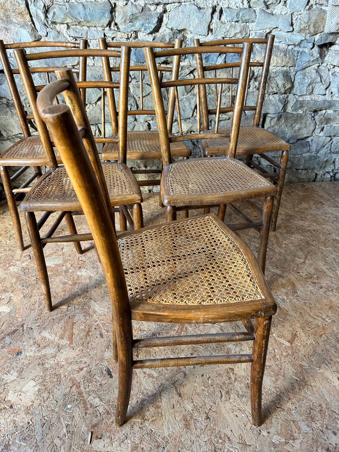 Cane bistro chairs