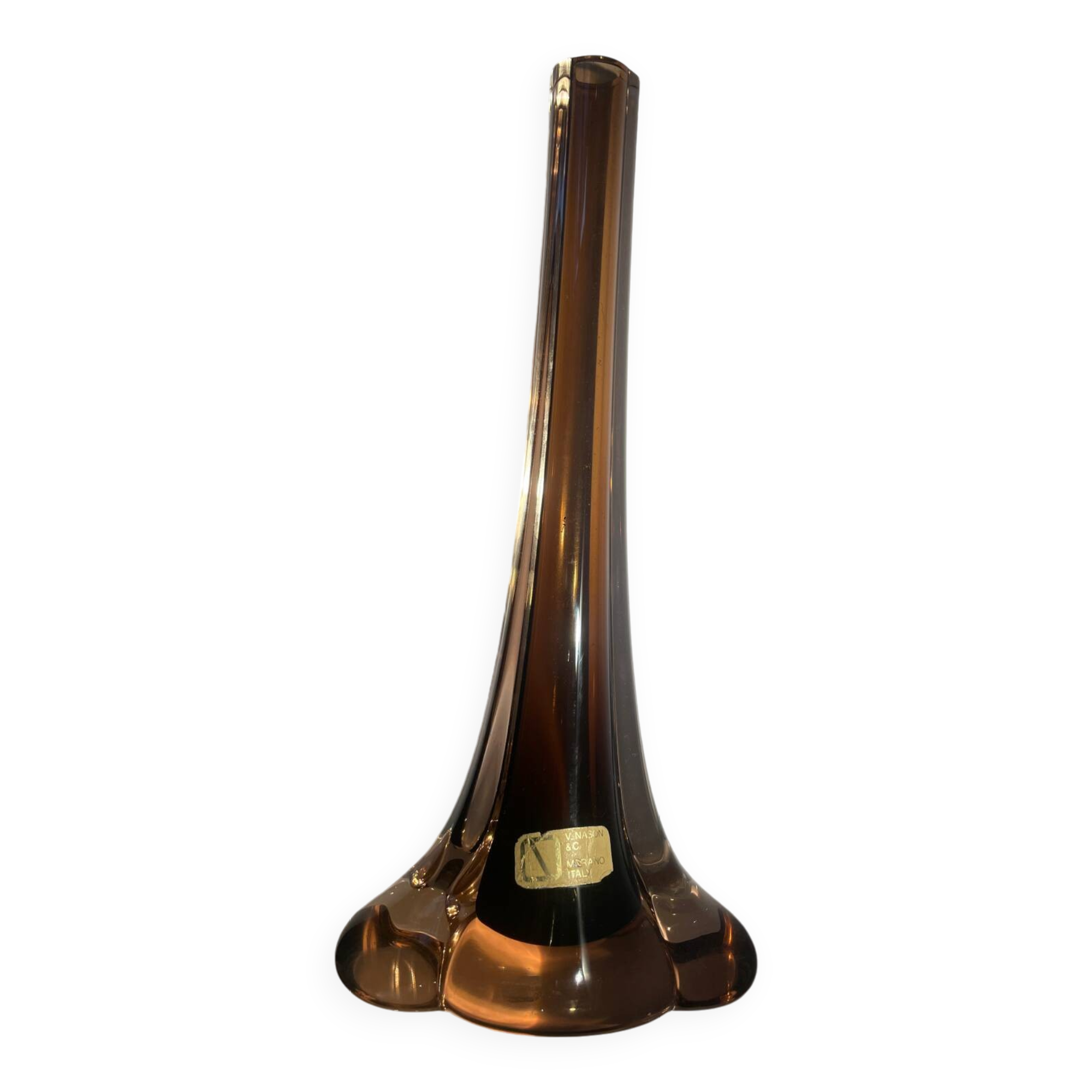 Sommerso soliflore vase by V.Nason, Murano