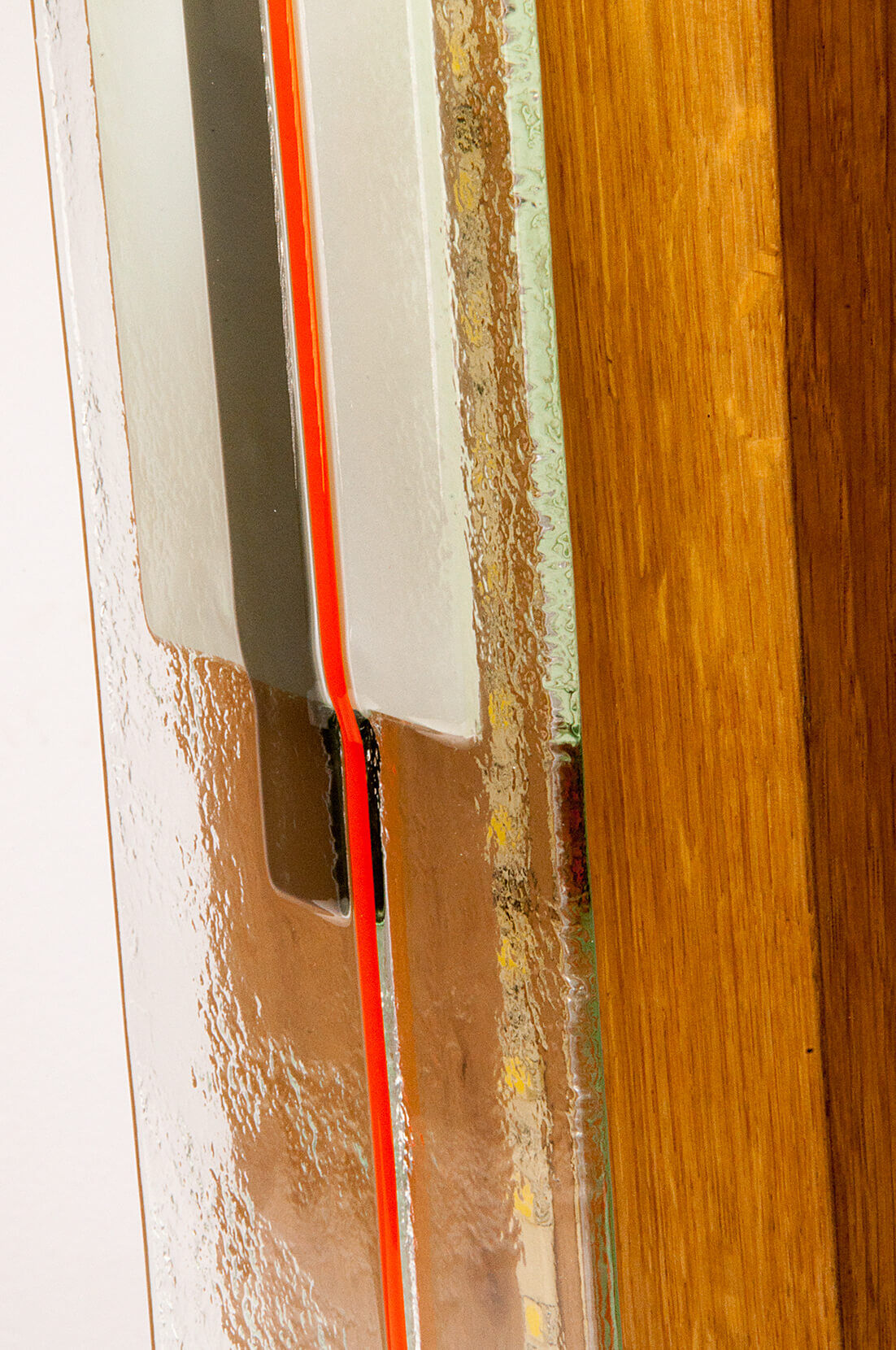 Glass and wood desk lamp by William Olivier