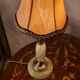 pair of green and brass onix lamps 1970, elec ok 35x14