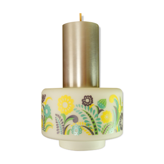 Suspension in opaline and vintage stainless steel