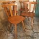 Set of 4 vintage bistro style chairs in beech circa 1960