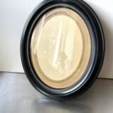 Antique black wooden oval frame   frame  21.5 cm x 23 cm