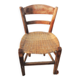 Ancienne chaise d’enfant en paille tressée