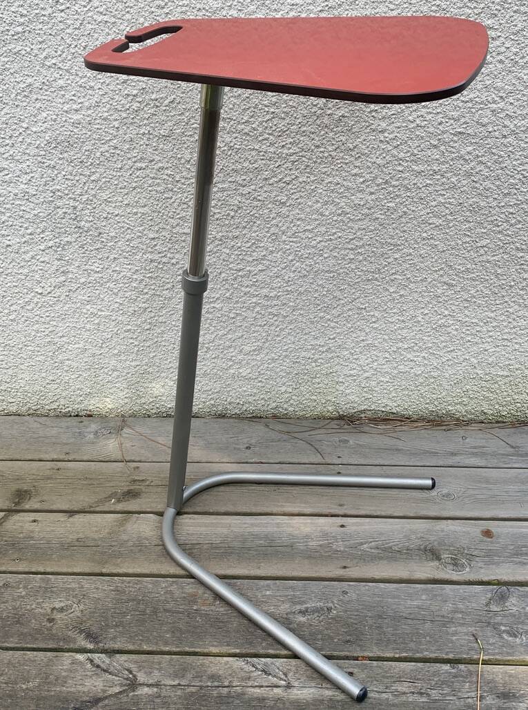Small Red Laminate Side Table - Vintage 1980