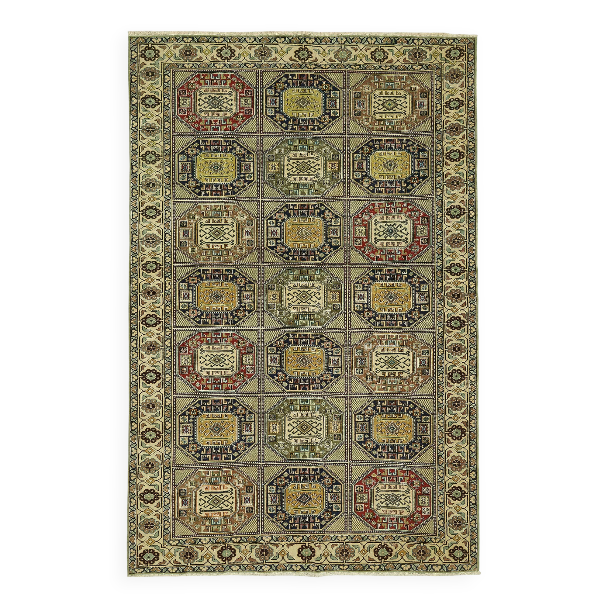 Turkish Wool Vintage Kayseri Rug 198 cm x 305 cm