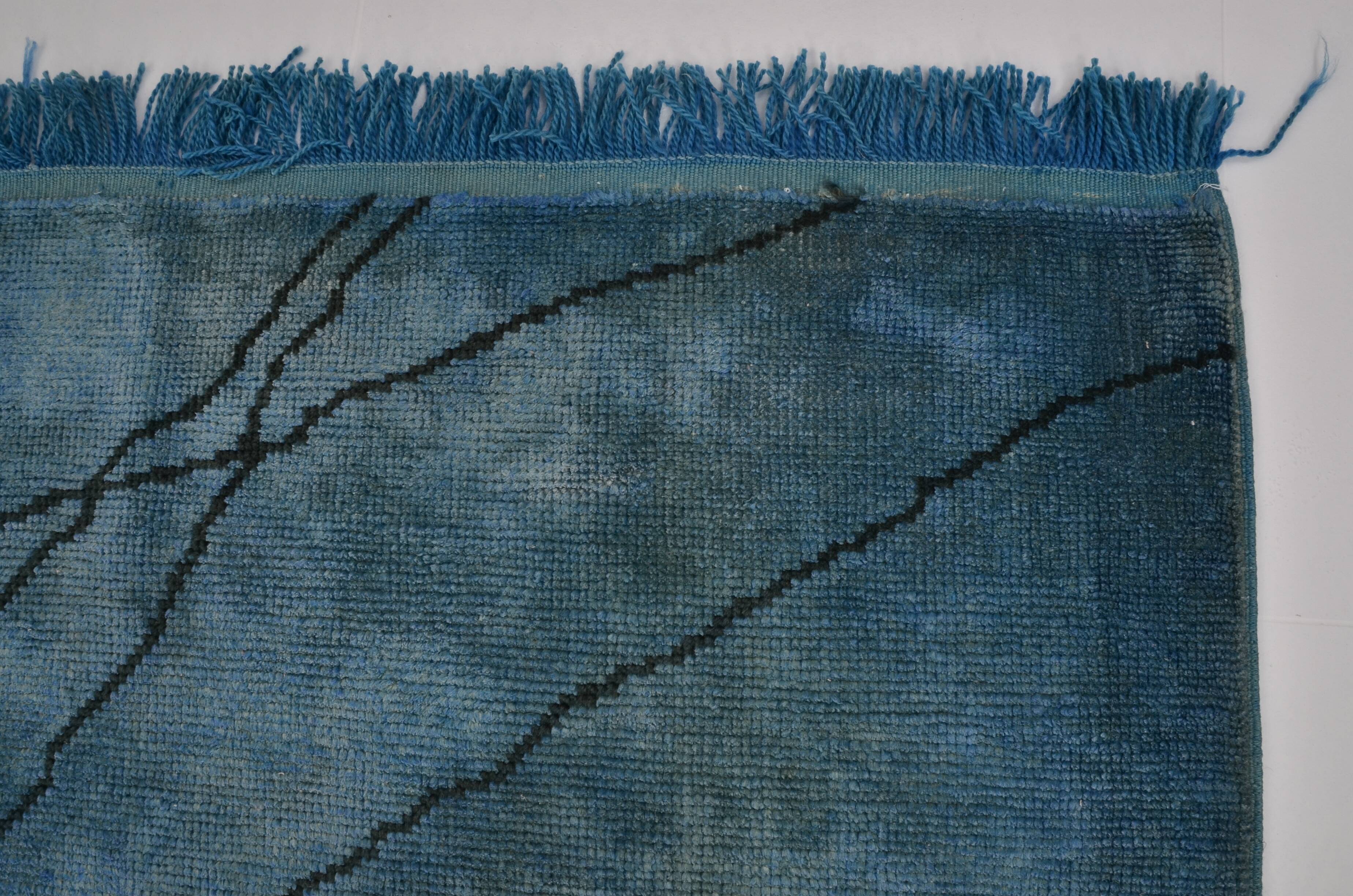 Turqouise Vintage Handmade Hemp Rug sku 3001