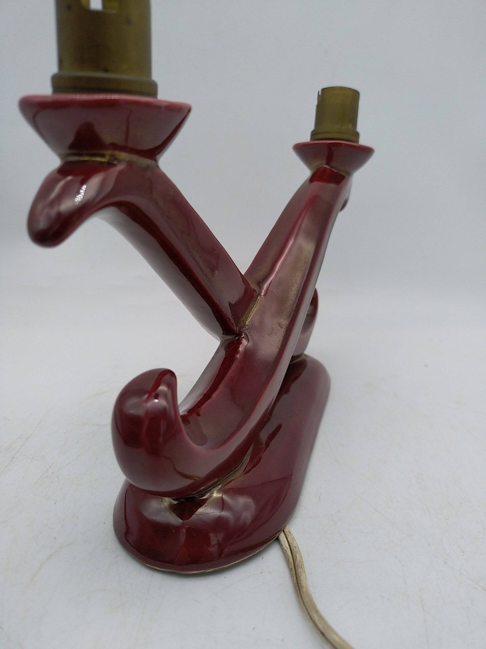 St clément candlestick lamp. bordeaux art deco ceramic