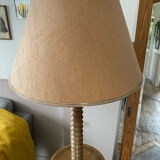 Lampadaire vintage Art déco en bois tourné