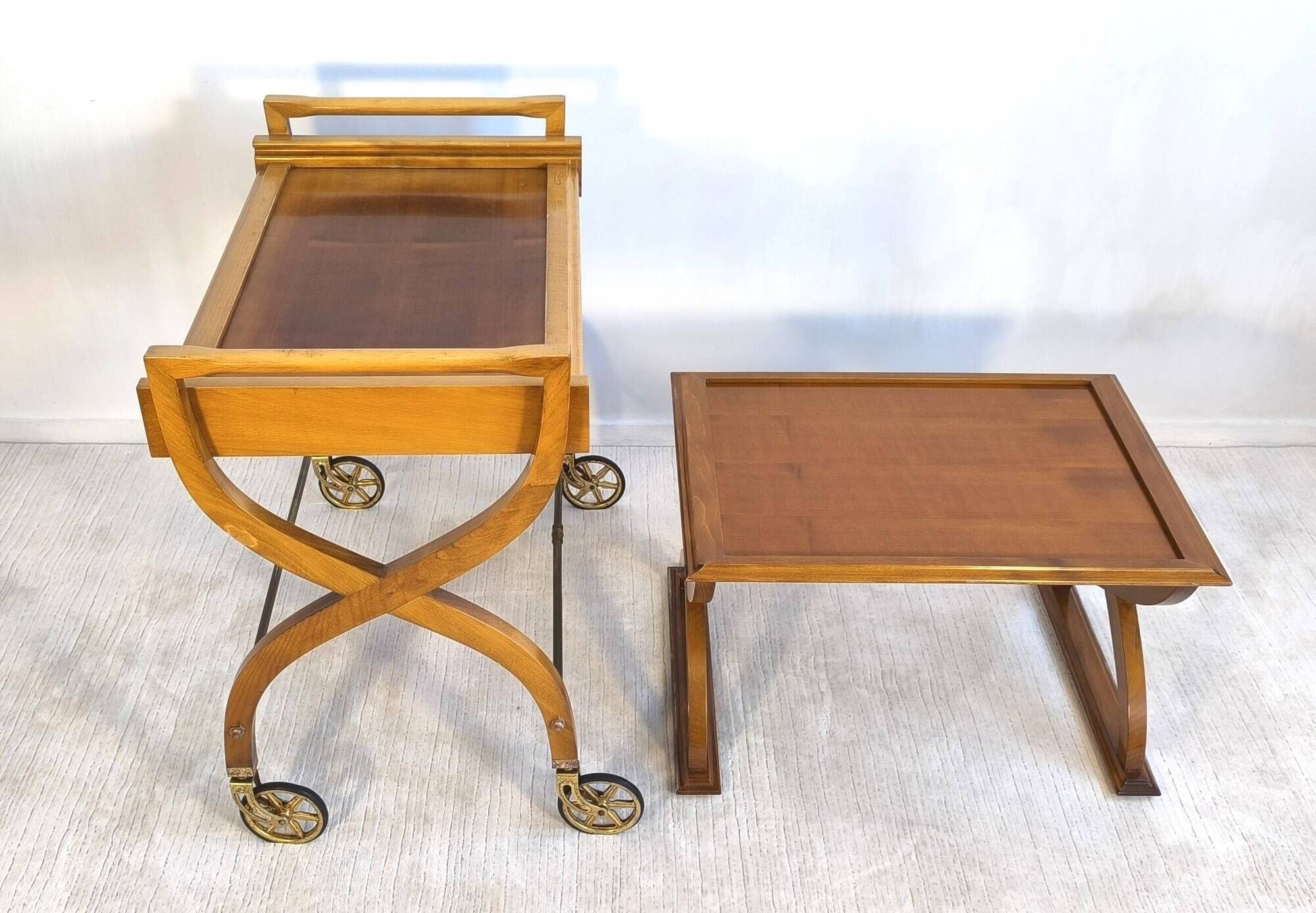 Beautiful pair of vintage teak tables – Serving table - Benoit-Guyot Lyon
