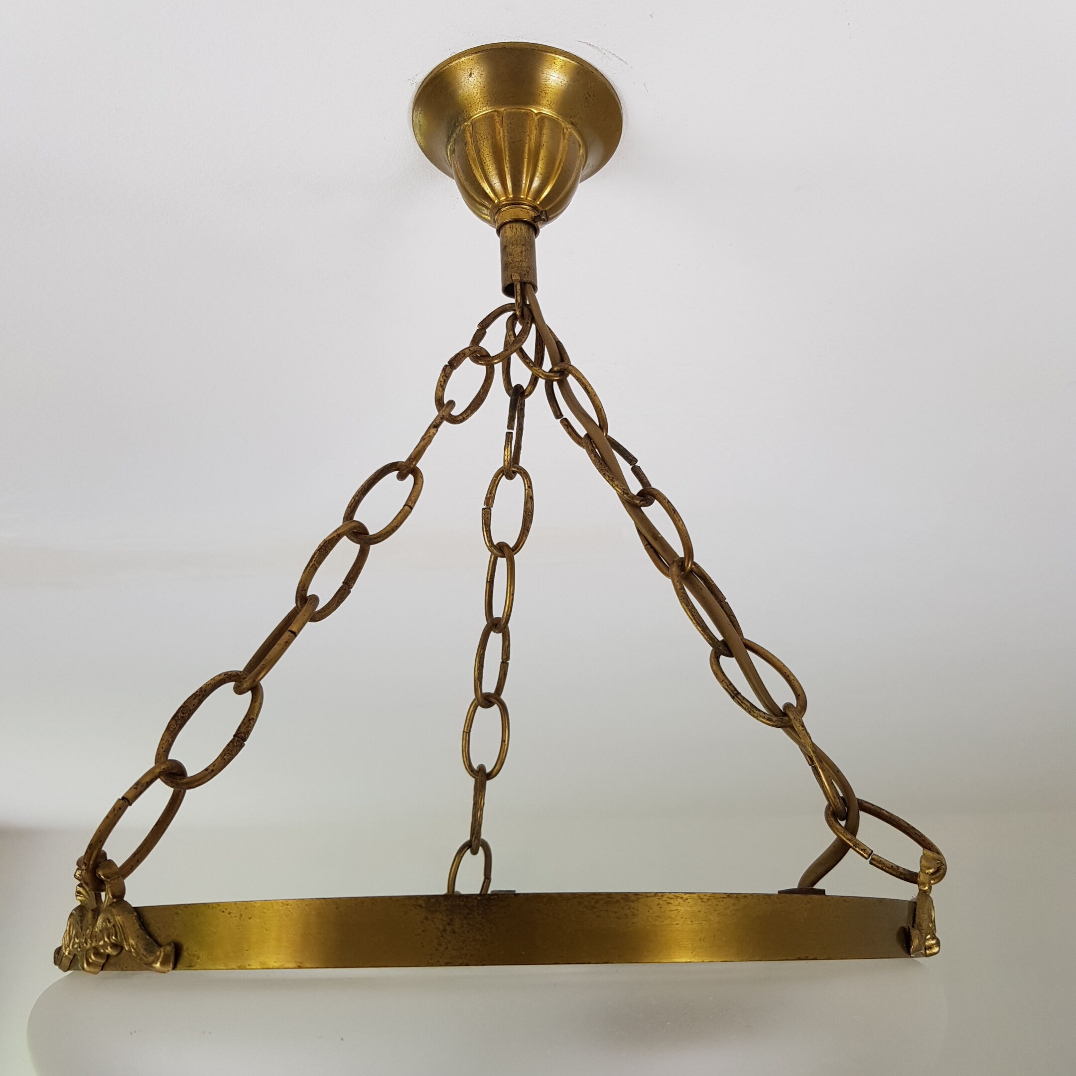 Gilt bronze pendant glass globe cised Napoleon style 3