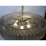 Contemporary clear quadriedro murano glass chandelier