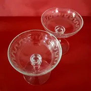 2 crystal champagne coupes from the 1890s/1910s