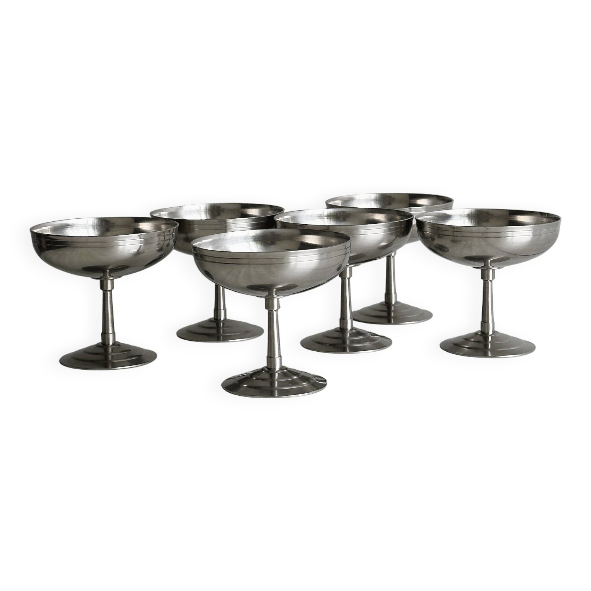 6 stainless steel footed cups MAT Letang Remy style