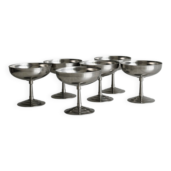 6 coupelles sur pied en inox MAT style Letang Remy — Beyit