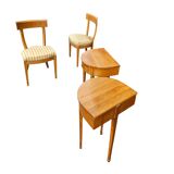 Matching cherry wood / Biedermeier chairs / sidetables set / tripot console table