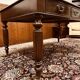Old English Writing Desk with black leather top
