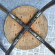 Vintage stool in light green formica