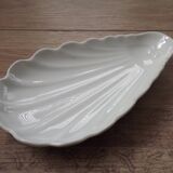 Set of 6 French Vintage White Ceramic Shell Shape Serving Dishes In Basket 4969