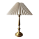 Brass table lamp with pleated shade, 1960s vintage design.