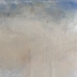 Ancient painting, winter landscape in Auvergne, signed, 20th century
