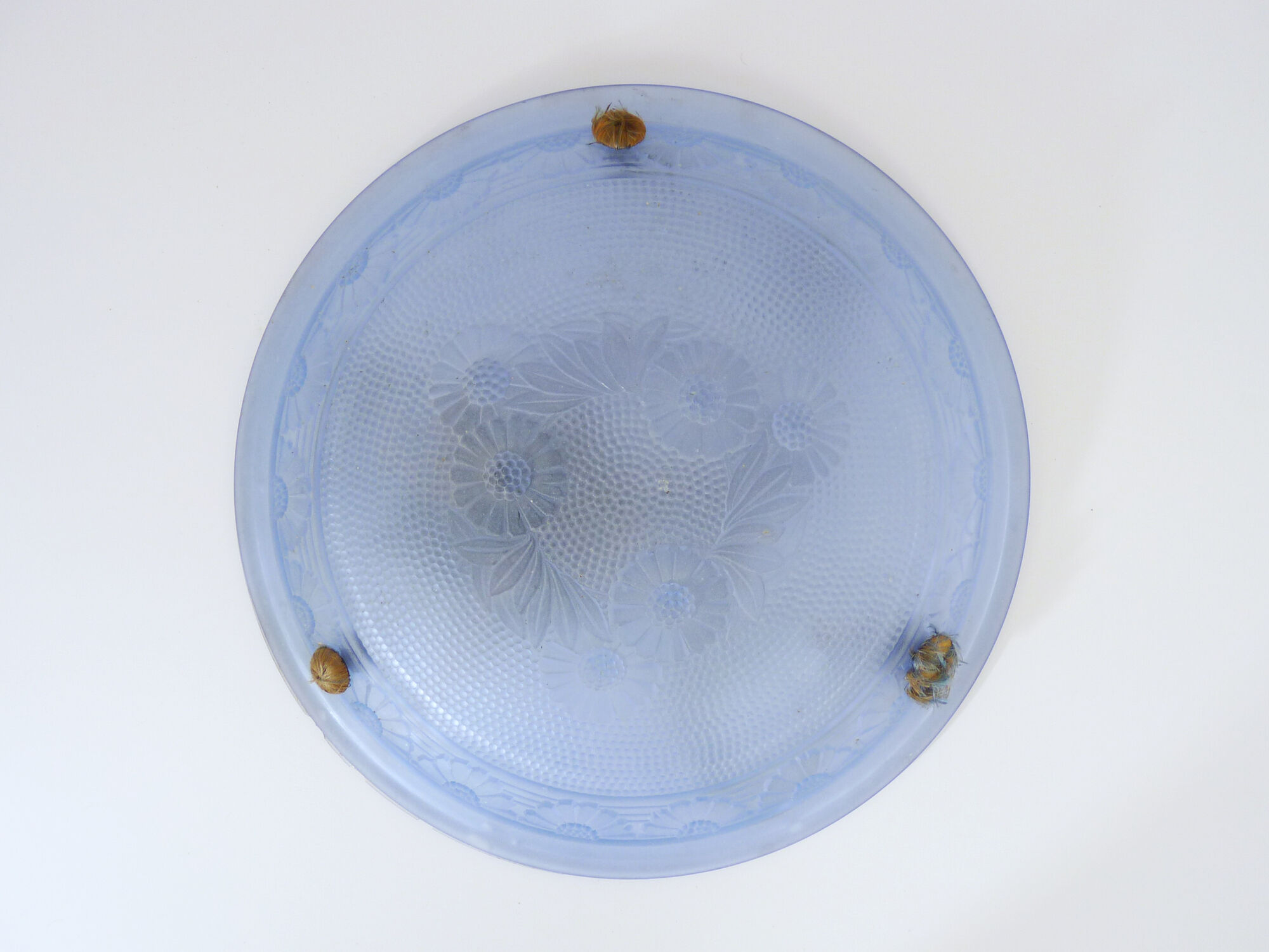 Suspension cava Art Deco 1 Fire in blue glass. Signed Delmas. Year 30