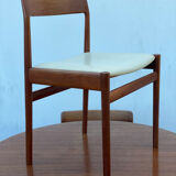 Table ronde scandinave en teck avec 4 chaises