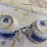 2 Japanese coffee cups Creil & Montereau + 2 saucers