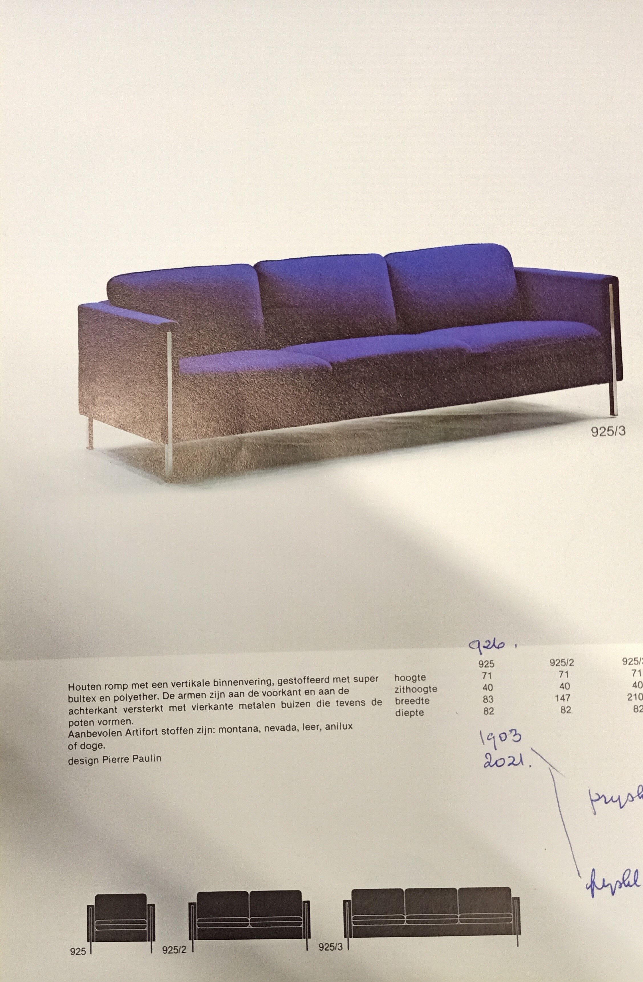 Artifort Pierre Paulin sofa set model