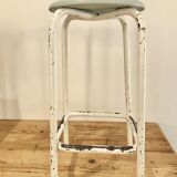 Vintage mint and white stool