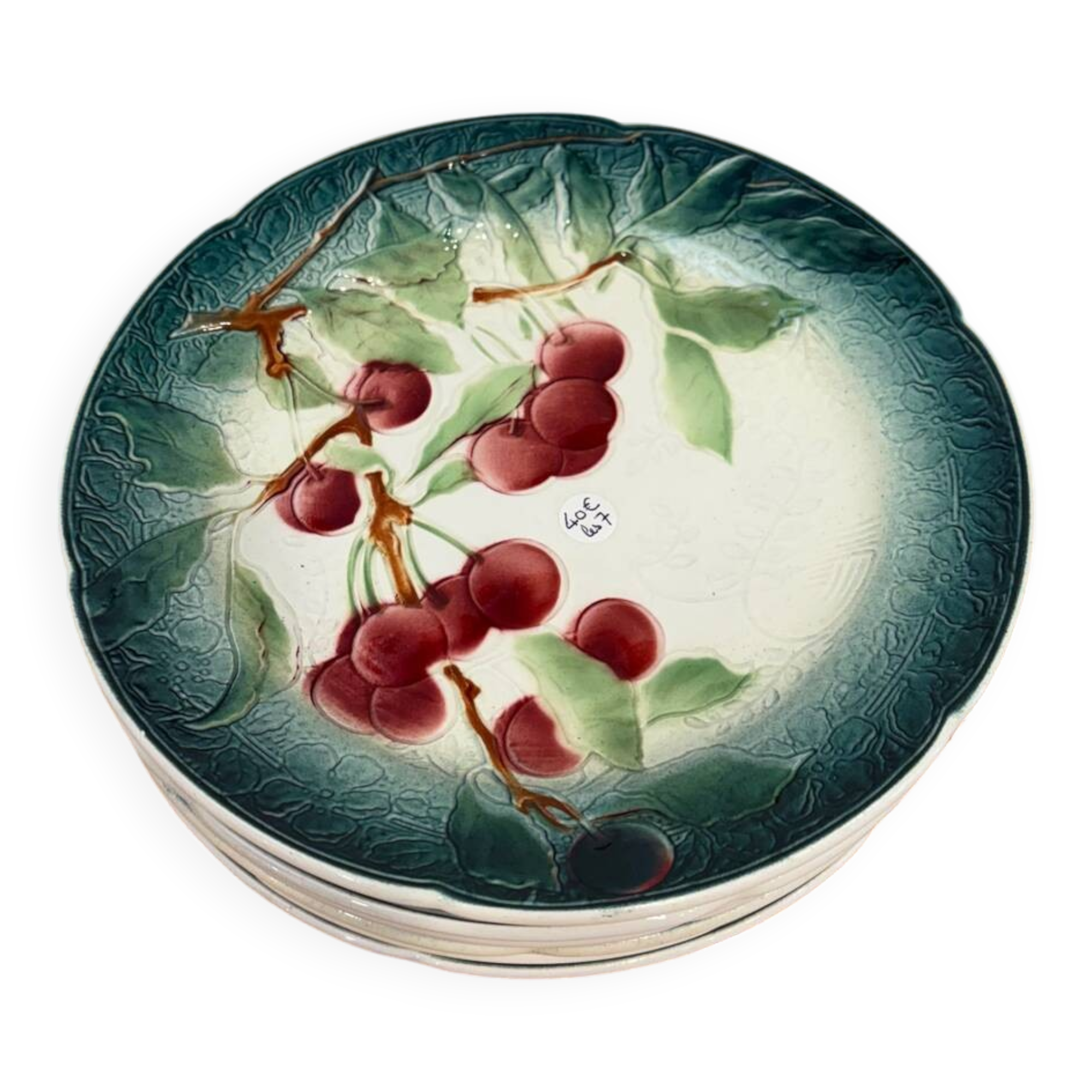 7 barbotine plates Luneville Badonviller KG