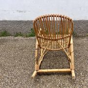 Rocking chair rotin 1960 bambou