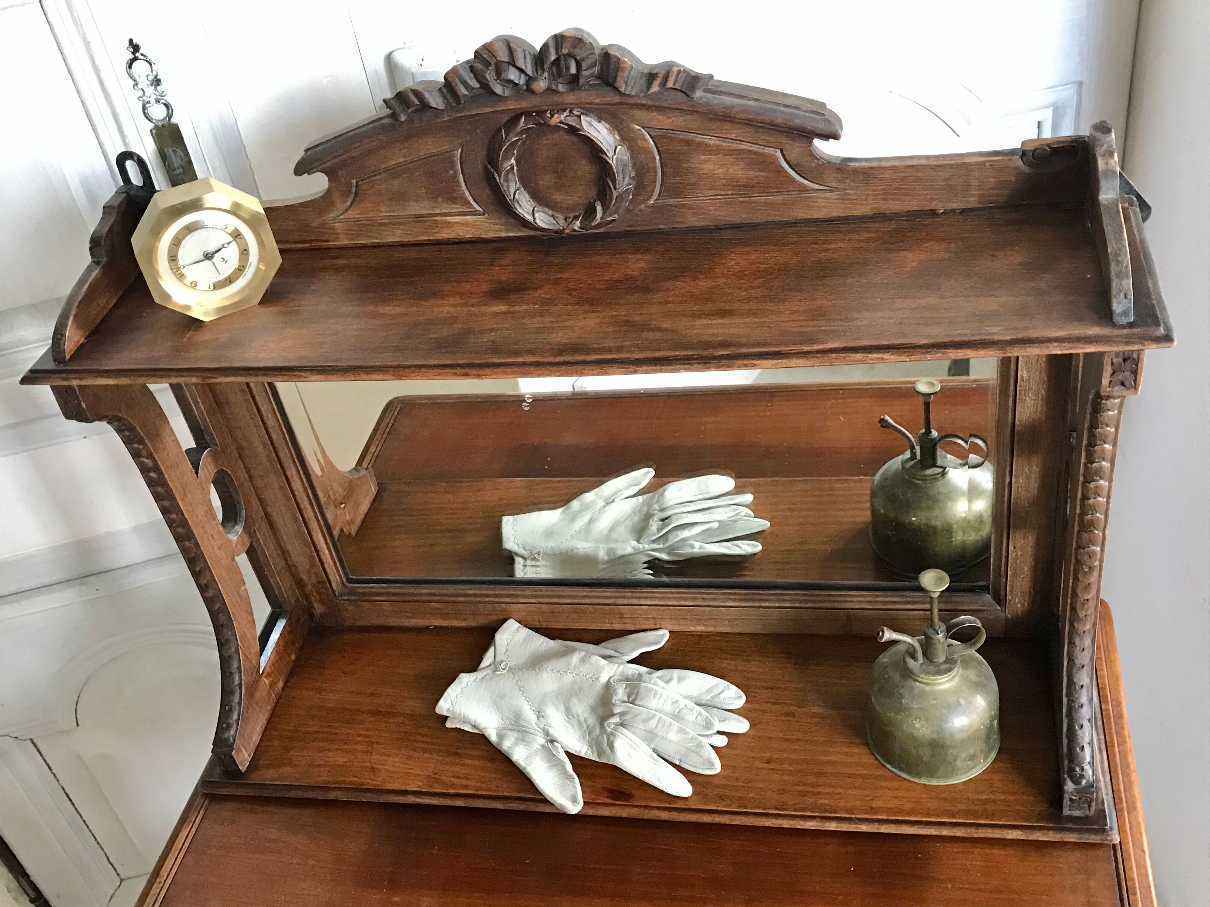 Old wall mirror shelf