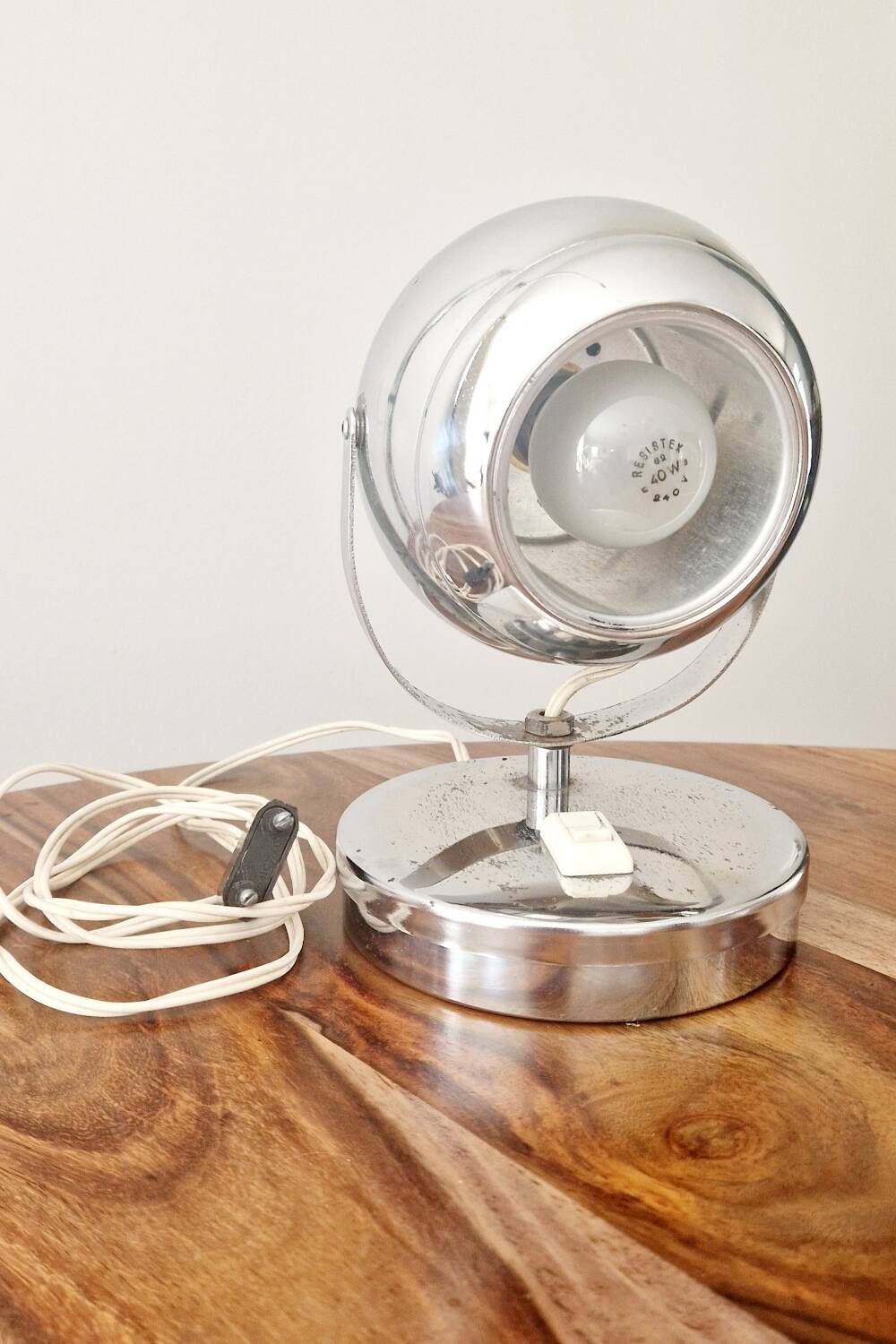 Pair of 1960s Space Age design chrome lamps