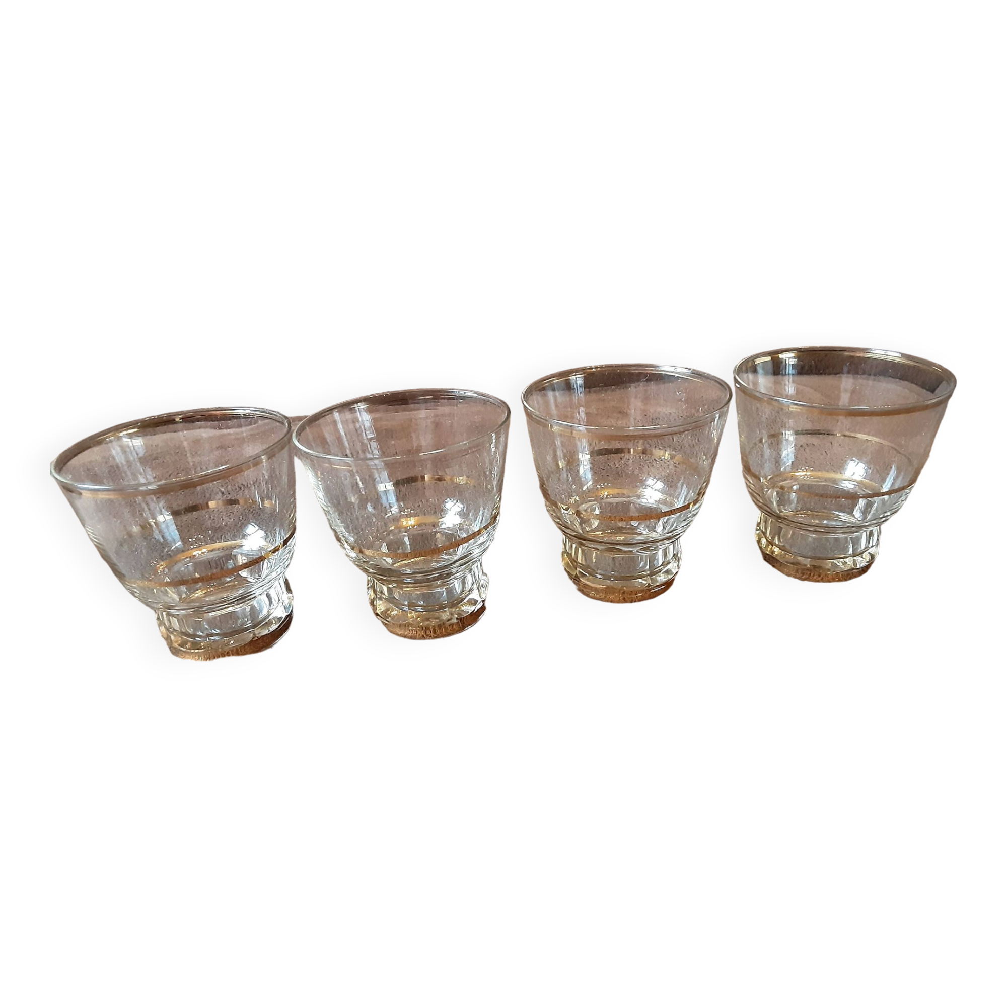 Set of 4 crystal digestive glasses