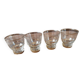 Set of 4 crystal digestive glasses