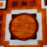 Vintage carpet in wool - 'fity shades of orange' - Germany - 1960's
