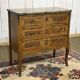 Transitional jump commode in walnut with marble top - 1950s