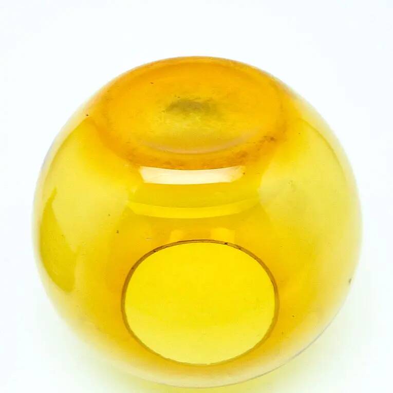 Vase moderne du milieu du siècle, en verre jaune, conçu par M. Słaboń, Pologne, années 1970.