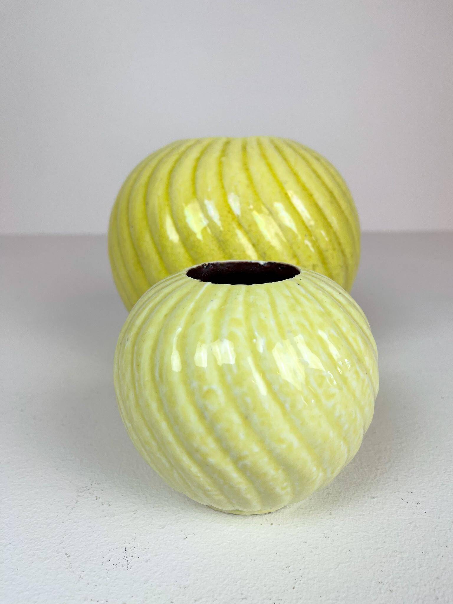 Rare pair of mid-century modern vases by Gunnar Nylund, Rörstrand, Sweden, 1940s.