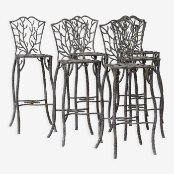 Ensemble de six tabourets de jardin