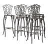 Set of six metal garden or internal bar stools