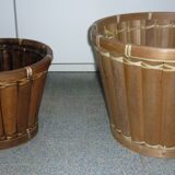 Set of 2 bamboo pot covers