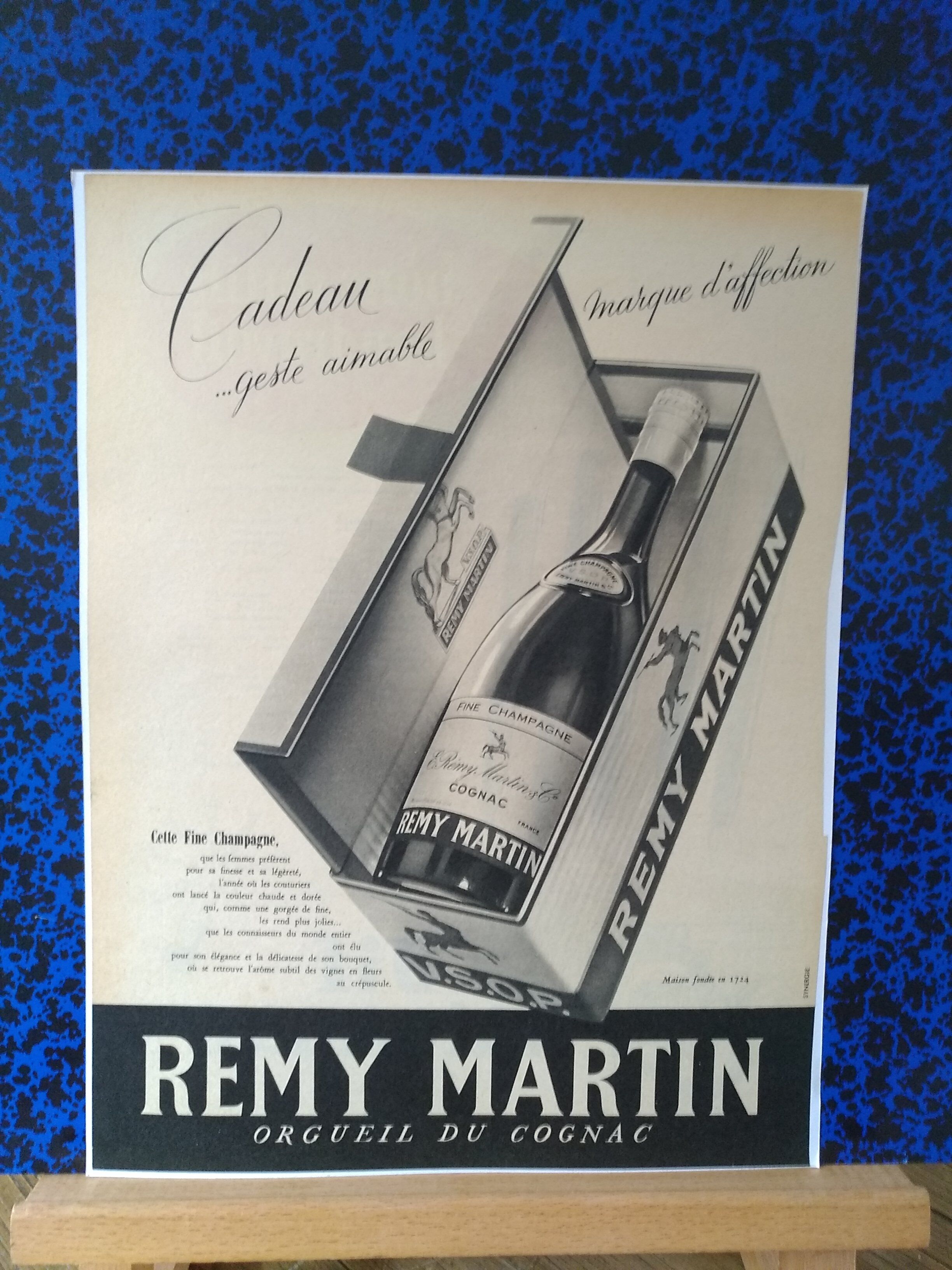 Advertisement paper Remy Martin cognac