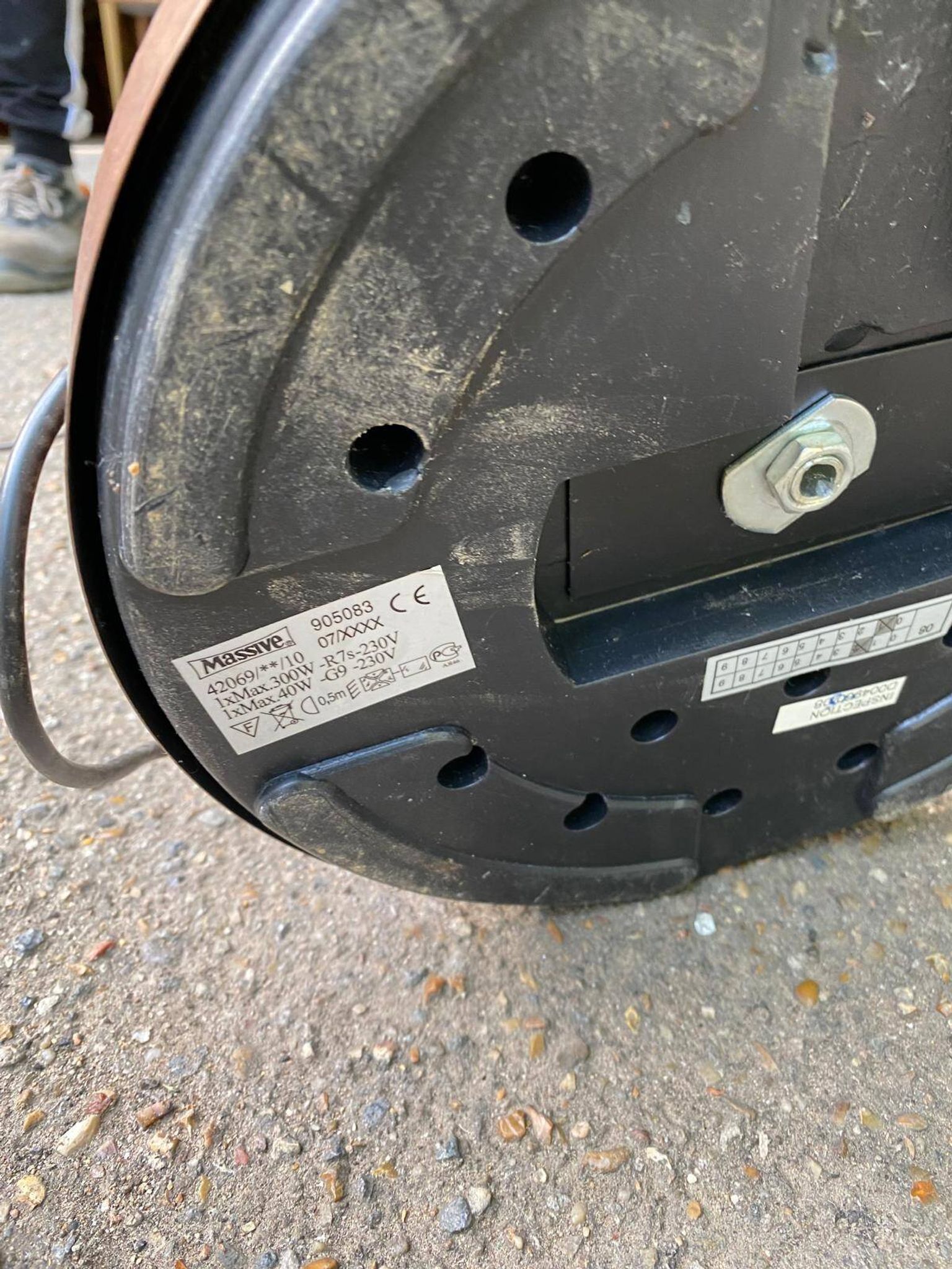 Lampadaire halogène vintage en cuivre à bras tressés édité par Massive
